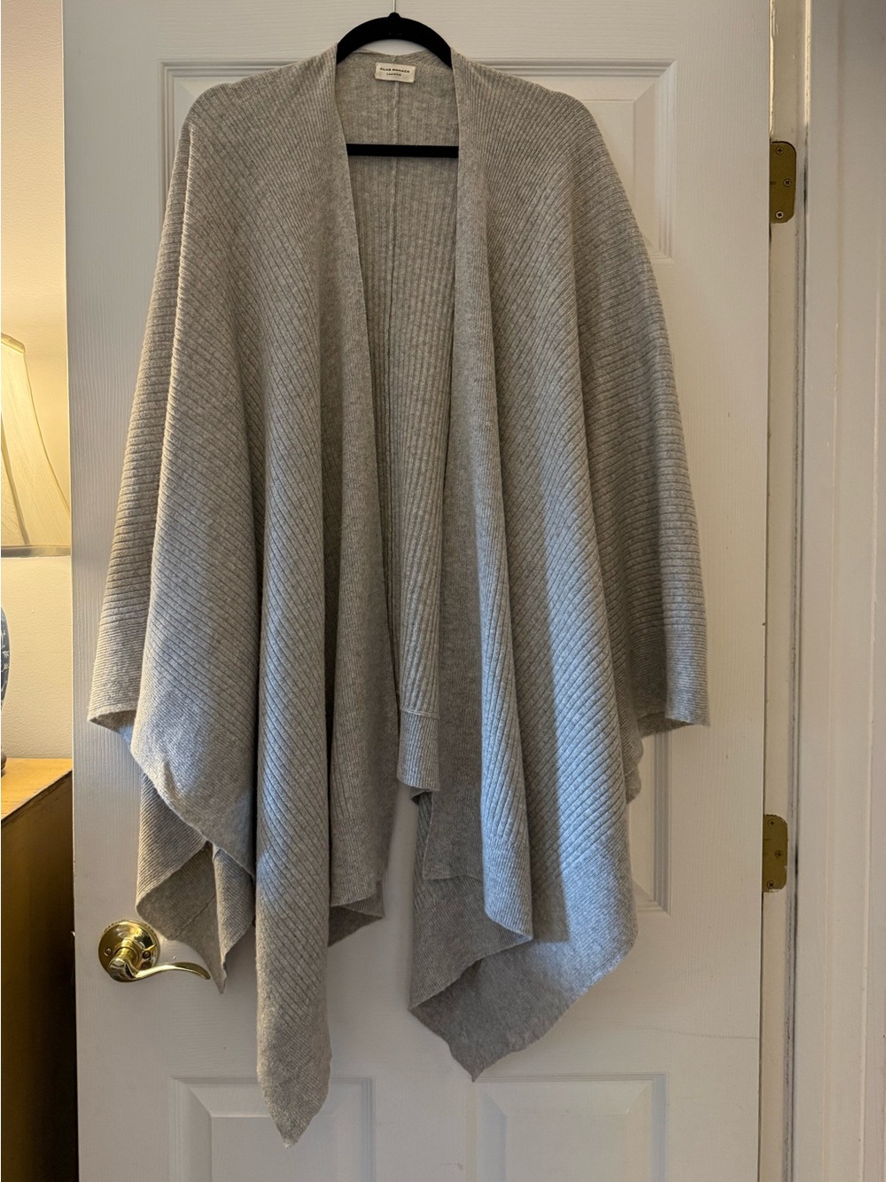 Club Monaco Light Gray Open-Front Knit Poncho